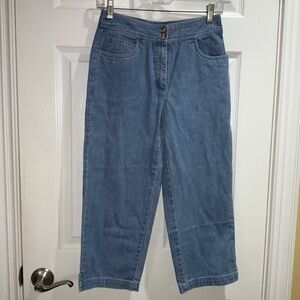 Talbots petites high waist ankle jeans Sz 2P side vents cotton blend